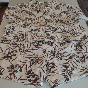 VTG KACTUS PLUS Cream with Tropical Pattern Vacation Ready Short and Top Set